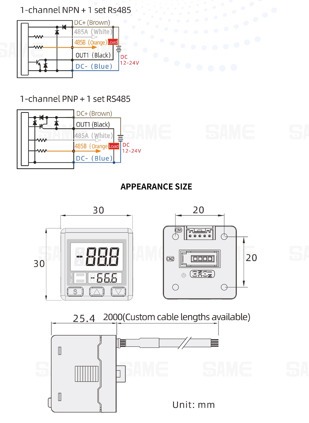 SCF01 Universal Flow Controller Outline Dimensions